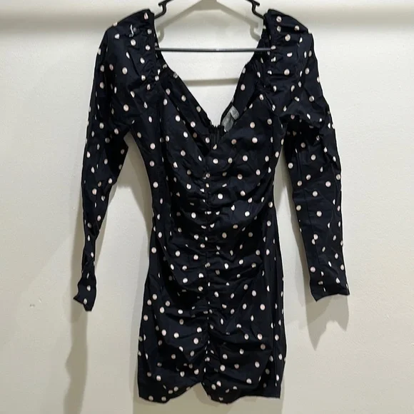 white christmas dresses Sweetheart Mini Dress in Cream Polka main image 1